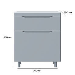 Vivon Тумба с раковиной Shelly 70 серая матовая – фотография-11